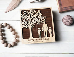 Father's Day engraved Gift Box – Dad & Son/Daughter Themed laser cut SVG Template, Card Case Favor Box Digital Downloads |#U423|