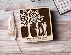 Father's Day engraved Gift Box – Dad & Mom/Son/Daughter Themed laser cut SVG Template, Card Case Favor Box Digital Downloads |#U424| VectorPort