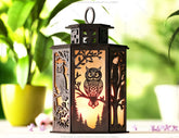 Enchanted Evenings: Owl Tealight Lantern - Woodland Glow Laser Cut Tealight Candle Holder Night Lamp Forest Scene Digital Download |#U429| VectorPort