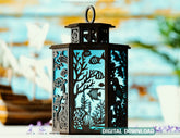 Ocean Dreams: 3D Underwater Laser cut Lantern with fish, dolphin, turtle & Coral Tealight Candle Holder Night Light Digital Download |#U431|
