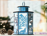 Arctic Glow: 3D Polar Animal Arctic Scene Laser Cut Lantern with Reindeer, Polar Bear & Snowy Landscape Lamp Digital Download |#U432| VectorPort