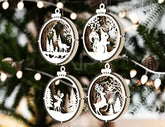 Christmas Theme 3D Christmas Ornament Set Tree Decorations Craft Hanging Bauble Snowy Scene New Year Holiday Laser Cut Digital Download |#U436| VectorPort