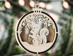 Christmas Theme 3D Christmas Ornament Set Tree Decorations Craft Hanging Bauble Snowy Scene New Year Holiday Laser Cut Digital Download |#U437| VectorPort