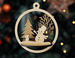3D Wood Christmas Bauble, Laser Cut Tree Ornament, New Year Christmas Ball Ornament Laser Cut SVG Digital Download |#U447| VectorPort