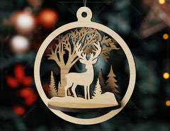 3D Wood Christmas Bauble, Laser Cut Tree Ornament, New Year Christmas Ball Ornament Laser Cut SVG Digital Download |#U447| VectorPort