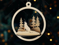 3D Wood Christmas Bauble, Laser Cut Tree Ornament, New Year Christmas Ball Ornament Laser Cut SVG Digital Download |#U448| VectorPort