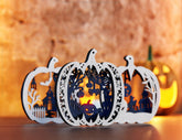 Pumpkin-Shaped Hanging Halloween Décor | Haunted House & Ghosts | Laser Cut Wooden Decoration | Spooky Scene Party Ornaments Digital Download |#U449| VectorPort