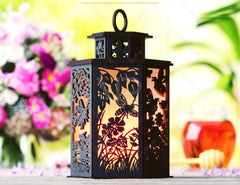 Bees & Blossom Lantern: Laser Cut Tealight Candle Holder with Flying Bees and Flowering Tree Branches Silhouette Candle Holder Night Light Digital Download |#U451| VectorPort