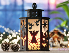 Christmas Nativity Scene Candle Holder, Baby Jesus Lantern, Traditional Tea Light Holder Laser Cut Digital Download SVG |#U454| VectorPort