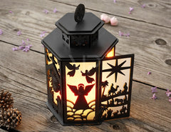 Christmas Nativity Scene Candle Holder, Baby Jesus Lantern, Traditional Tea Light Holder Laser Cut Digital Download SVG |#U454| VectorPort
