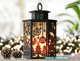 Christmas Candle Holder, Festive Lantern, Holiday Tea Light, New Year Themed Laser Cut Digital Download SVG |#U476| VectorPort