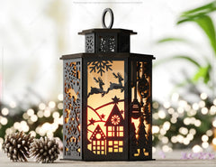 Christmas Candle Holder, Festive Lantern, Holiday Tea Light, New Year Themed Laser Cut Digital Download SVG |#U476| VectorPort