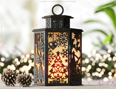 Christmas Candle Holder, Festive Lantern, Holiday Tea Light, New Year Themed Laser Cut Digital Download SVG |#U476| VectorPort