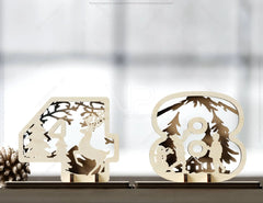 Numbered Magic: Festive Number Ornaments Decorations for New Year – Hanging & Standing Numbers Laser Cut Digital Download |#U478|