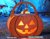 Spooky Pumpkin Treat Crate, Laser-Cut Halloween Gift Box, Wooden Candy Holder Basket Digital Download |#U483| VectorPort