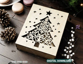 Festive Ornament Storage Box | Christmas Wooden Keepsake Case | Laser Cut Gift Box | New Year Jewelry Holder | Digital Download |#U487| VectorPort