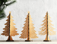 3D Standing Christmas Tree – Laser Cut Holiday Ornament, New Year Tree Decoration Digital Download |#U490|