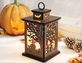 Minimalistic Halloween Lantern Tealight Haunted House Ghosts Bats Spooky Scene Night Light Digital Download |#U492| VectorPort