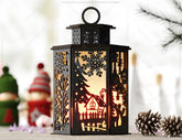 Christmas Candle Holder, Festive Lantern, Holiday Tea Light, New Year Themed Laser Cut Digital Download SVG |#U495| VectorPort