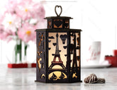 Parisian Romance: Eiffel Tower & Hot Air Balloon Lantern Laser Cut Tealight Candle Holder Night Light Digital Download |#U497| VectorPort