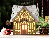 Winter Wonderland Christmas Village: Snowy Miniature House - New Year Scene Laser Cutting Digital Download |#U498| VectorPort