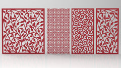 Tree Ornaments for decorative partitions panel screen CNC Laser Cutting File | SVG, DXF, AI |#C005| VectorPort