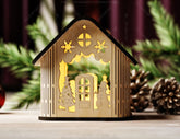 Miniature Winter Wonderland Christmas Village: Snowy House - New Year Scene Laser Cutting Digital Download |#U501| VectorPort