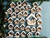 Bundle of House Shape New Year Theme 3D Christmas Ornament Set Tree Decorations Craft Hanging Bauble Snowy Scene Laser Cut Digital Download |#U512| VectorPort