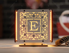 Personalized Elegance: Monogram Cube Lantern Candle Holder, Latin Alphabet Wedding Décor Laser Cut Digital Download SVG |#U519| VectorPort