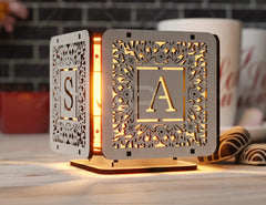Personalized Elegance: Monogram Cube Lantern Candle Holder, Latin Alphabet Wedding Décor Laser Cut Digital Download SVG |#U519| VectorPort