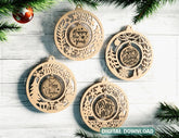 Laser-Cut Christmas Ornament – Double Circle Design Personalized Holiday Details Christmas Tree Decorations Digital Download |#U520| VectorPort