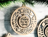 Laser-Cut Christmas Ornament – Double Circle Design Personalized Holiday Details Christmas Tree Decorations Digital Download |#U520| VectorPort