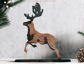 Majestic 3D Reindeer: Laser-Cut Wooden Tabletop Décor Standing Reindeer Multilayer SVG Digital Download |#U522|