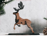 Majestic 3D Reindeer: Laser-Cut Wooden Tabletop Décor Standing Reindeer Multilayer SVG Digital Download |#U522| VectorPort