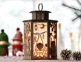 Garden Gnome Lantern Christmas Candle Holder, Festive Lantern, Holiday Tea Light, New Year Themed Laser Cut Digital Download |#U523| VectorPort
