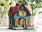 Miniature Village Garden House - Village with Landscape & Flowers, Plants Laser Cutting Digital Download |#U526|