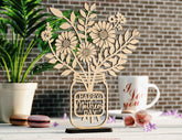 Customizable Standing Daisy Flower Pot – Perfect Gift for Mom, Mother’s Day, Valentine’s Day | Laser Cut DIY Digital Download |#U528|