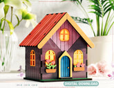 Charming Colorful Miniature Village Garden House with Beautiful Floral Accents – Intricate Laser-Cut Design for DIY Projects and Gift Making Digital Download |#U532|