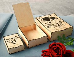 Wooden Keepsake Box – Custom Engraved Laser-Cut Gift Case Card Holder Favor Box Valentine's Day, Birthday Digital Download |#U538|