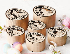 Easter Elegance: Laser Cut Egg Shaped Wooden Gift Box for Stylish Holiday Gifting and Decor DIY Digital Download |#U539|