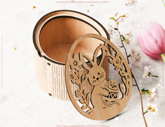 Easter Elegance: Laser Cut Egg Shaped Wooden Gift Box for Stylish Holiday Gifting and Decor DIY Digital Download |#U539|