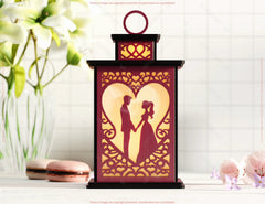 Timeless Romance: Laser-Cut Candle Holder - Bride & Groom 3D Tealight Lantern Wedding Table Decor Digital Download |#U540| VectorPort