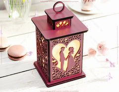 Timeless Romance: Laser-Cut Candle Holder - Bride & Groom 3D Tealight Lantern Wedding Table Decor Digital Download |#U540| VectorPort