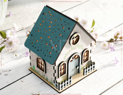 Spring Awakening: Miniature Spring House Village - Garden Cottage with Blossoms & Nature Scene Laser Cutting Digital Download |#U546|