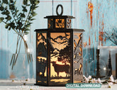 Farmyard Friends Lantern: Laser-Cut Tealight Holder – Rustic Nightlight for Cozy Barnyard Vibes Digital Download |#U549|
