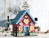 Cloudy Miniature Spring House Village - Garden Cottage with Blossoms & Nature Scene Customizable Text Laser Cutting Digital Download |#U550| VectorPort