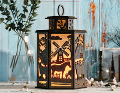 Wildlife Lantern Collection - Nature-Inspired Lamp Series #2 Laser Cut Tealight Candle Holder Digital Download |#U552| VectorPort