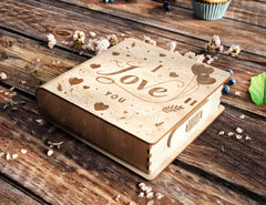 Book-Shaped Wooden Gift Box with Lock – Laser-Cut Card Holder & Charming Purse Happy Birthday Favor Box Digital Downloads |#U553|