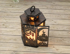 Ramadan Lantern: Laser-Cut Crescent Moon & Star Design – Minimalistic Home Décor, Elegant Vector for Laser Cutting, Digital Download |#U556| VectorPort