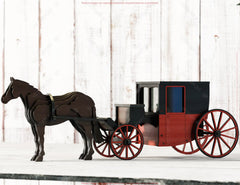 Vintage Four-Wheeled Horse Carriage Laser Cut 3D Wagon Construction Kit Wooden DIY Model Digital Download |#U557| VectorPort